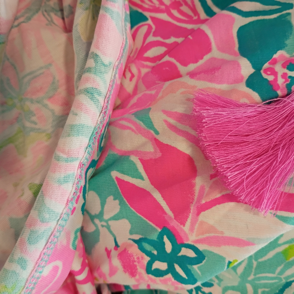 Lilly Pulitzer Pink & Teal Floral Slip Dress - Picture 5 of 6